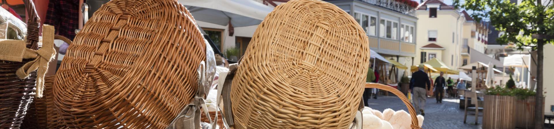 Baskets on a market